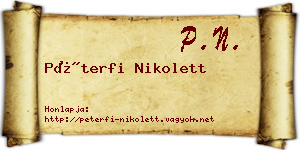 Péterfi Nikolett névjegykártya