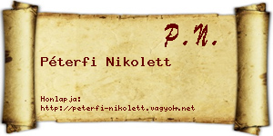 Péterfi Nikolett névjegykártya