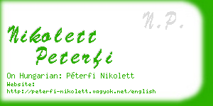 nikolett peterfi business card